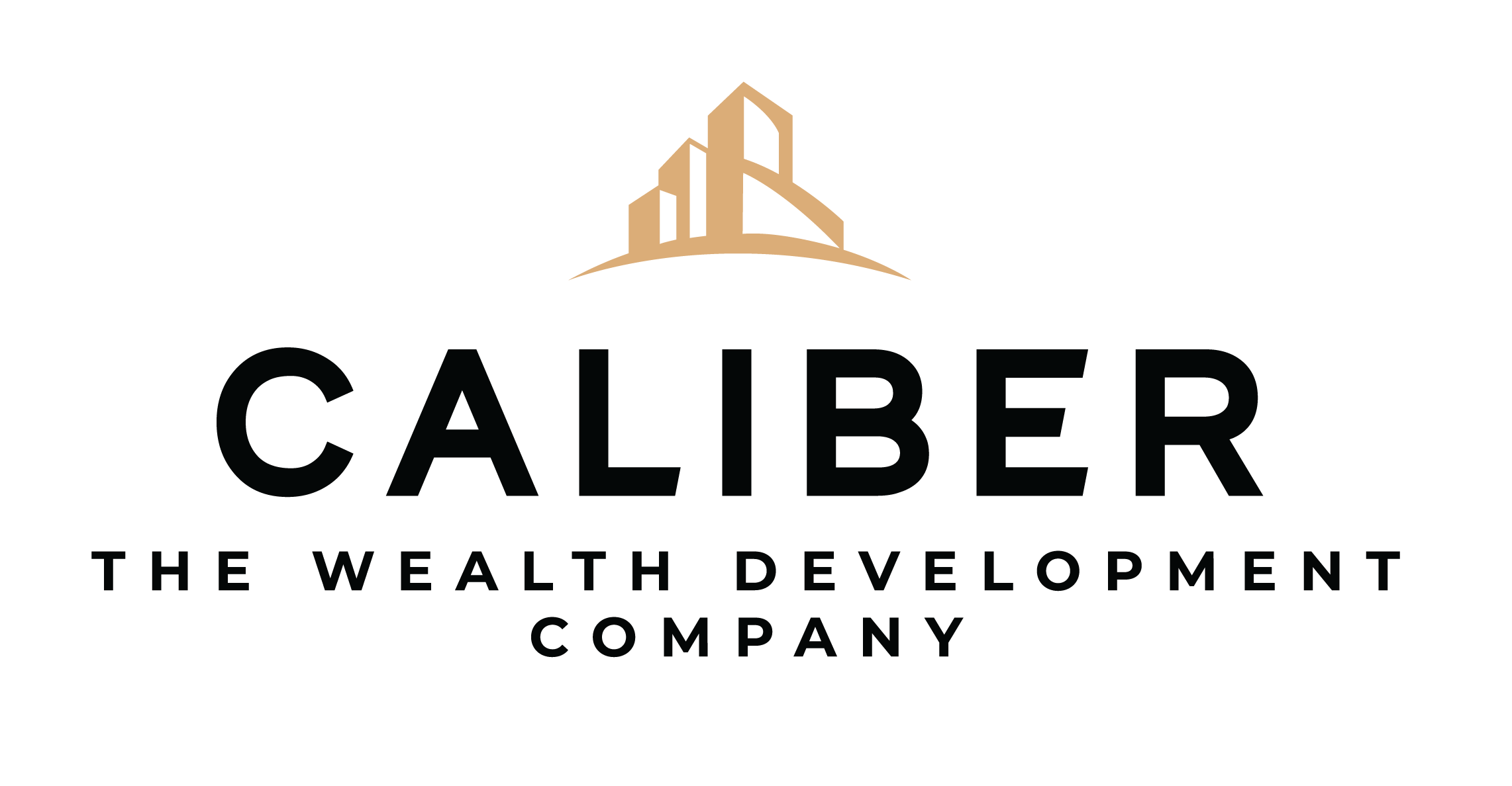 Caliber ( The Wealth Development Company ) MAIN LOGO - COLOR - GOLD AND BLACK - RGB